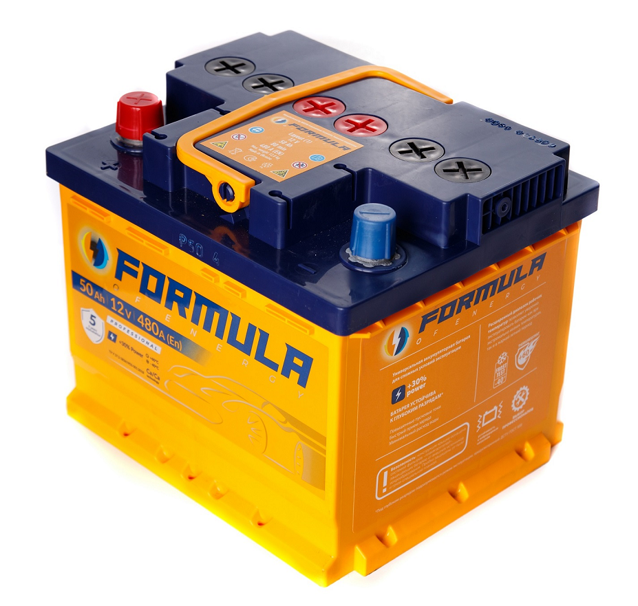 Акумулятор легковий Formula of energy professional 6СТ-50(1), 12B, 50Ah, 480A, плюс ліворуч (L+) кальцієвий (Ca/Ca), 242x175x175мм (FPROF050E1)